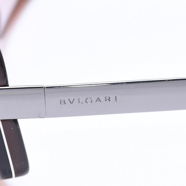 極美品 BVLGARI ブルガリ Sunglasses サングラス アイウェア ブラウン ブラック シルバー金具 56◻︎19 130 中古 4a004928