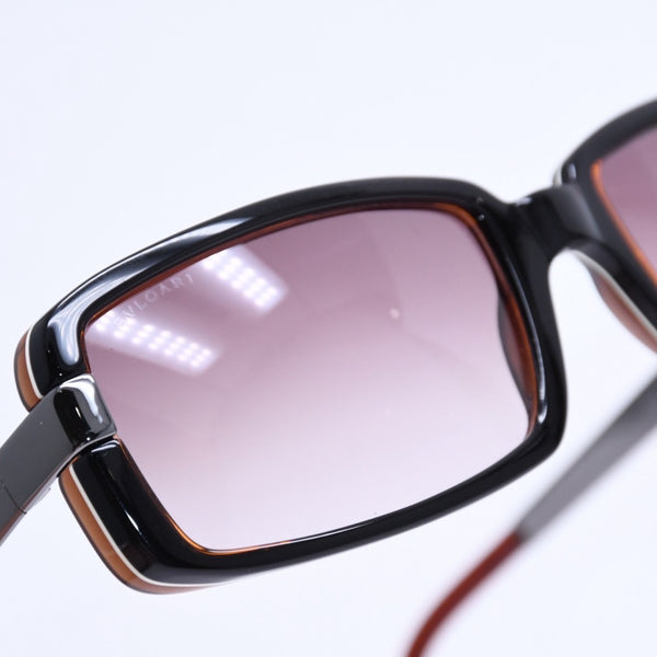 極美品 BVLGARI ブルガリ Sunglasses サングラス アイウェア ブラウン ブラック シルバー金具 56◻︎19 130 中古 4a004928