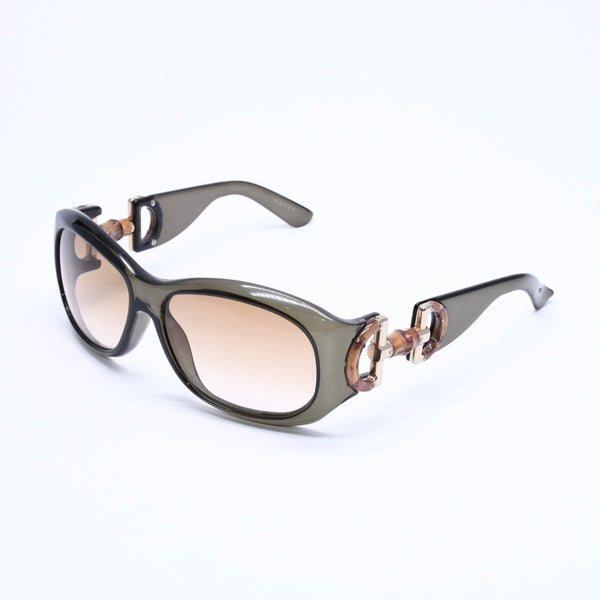 極美品 GUCCI グッチ サングラス アイウェア GG2970/S サイズ54☐14 115 ホースビット バンブー カーキ 中古 4a004922