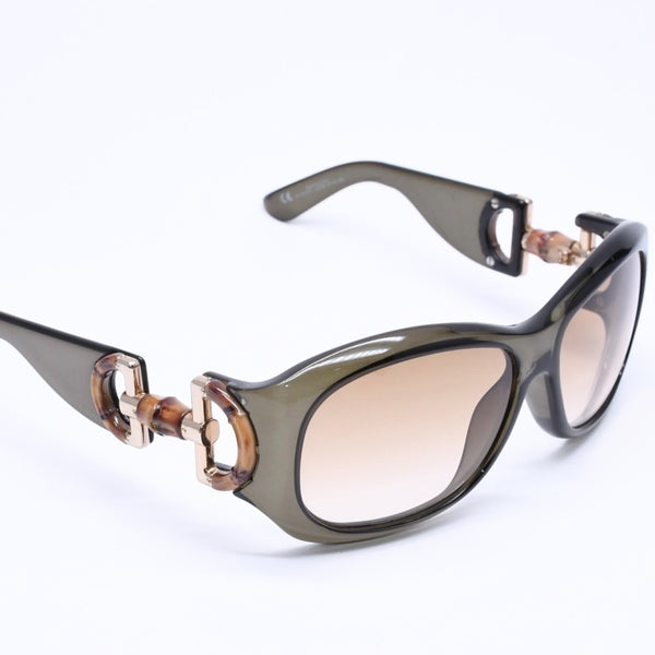 極美品 GUCCI グッチ サングラス アイウェア GG2970/S サイズ54☐14 115 ホースビット バンブー カーキ 中古 4a004922