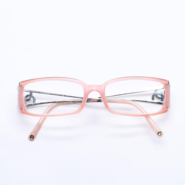 CHANEL Glasses Eyewear Coco Mark Silver Temple BC1950650 Pink Silver Hardware Good Condition Used 4a004925