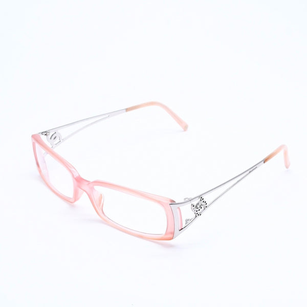 CHANEL Glasses Eyewear Coco Mark Silver Temple BC1950650 Pink Silver Hardware Good Condition Used 4a004925