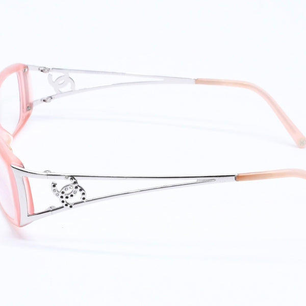 CHANEL Glasses Eyewear Coco Mark Silver Temple BC1950650 Pink Silver Hardware Good Condition Used 4a004925