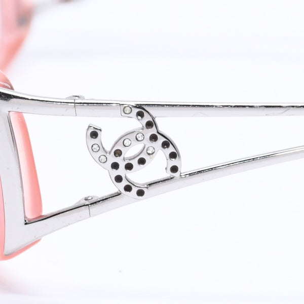 CHANEL Glasses Eyewear Coco Mark Silver Temple BC1950650 Pink Silver Hardware Good Condition Used 4a004925