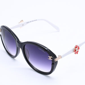 CHANEL sunglasses, eyewear, Coco Mark, 5316-B 57◻17 135 Rhinestone Camellia White Black Excellent Condition Used 4a004917