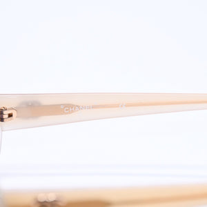 CHANEL Sunglasses Eyewear Coco Mark Beige Gold Hardware Acetate 07801 Good Condition Used 4a004921