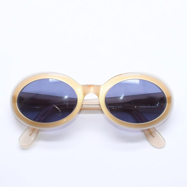 CHANEL Sunglasses Eyewear Coco Mark Beige Gold Hardware Acetate 07801 Good Condition Used 4a004921