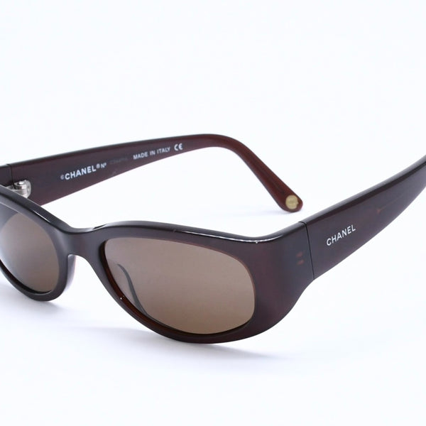 CHANEL sunglasses eyewear C56296 52◻19 125 Dark Brown Brown Excellent Condition Used 4a004916