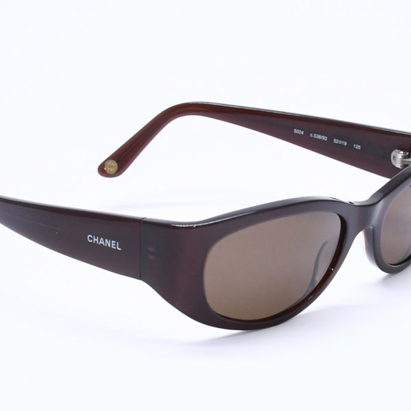 CHANEL sunglasses eyewear C56296 52◻19 125 Dark Brown Brown Excellent Condition Used 4a004916