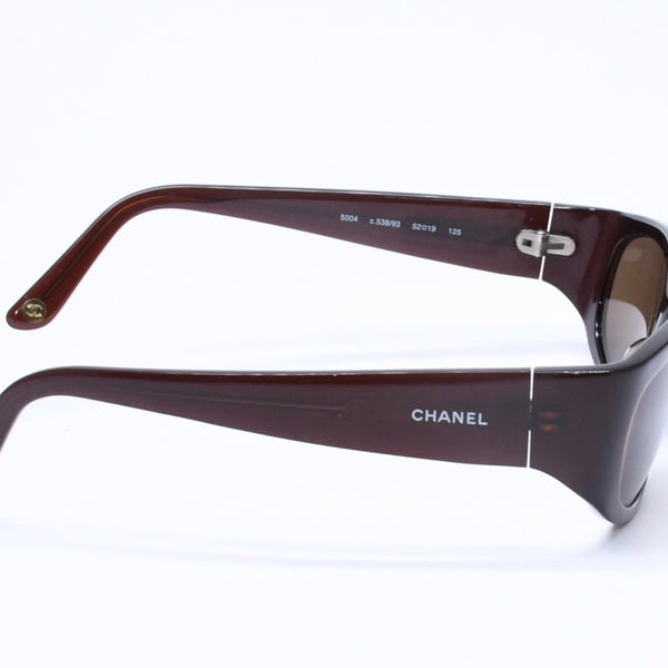 CHANEL sunglasses eyewear C56296 52◻19 125 Dark Brown Brown Excellent Condition Used 4a004916
