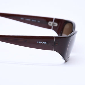 CHANEL sunglasses eyewear C56296 52◻19 125 Dark Brown Brown Excellent Condition Used 4a004916
