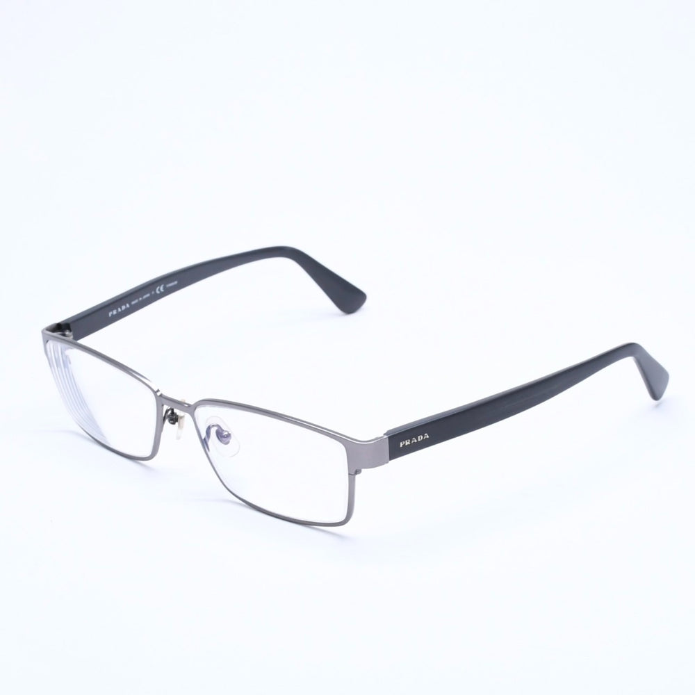 PRADA プラダ 眼鏡 メガネ アイウェア ブラックテンプル クリアレンズ サイドロゴ VPR 50S 56◻︎16 美品 中古 4a004923