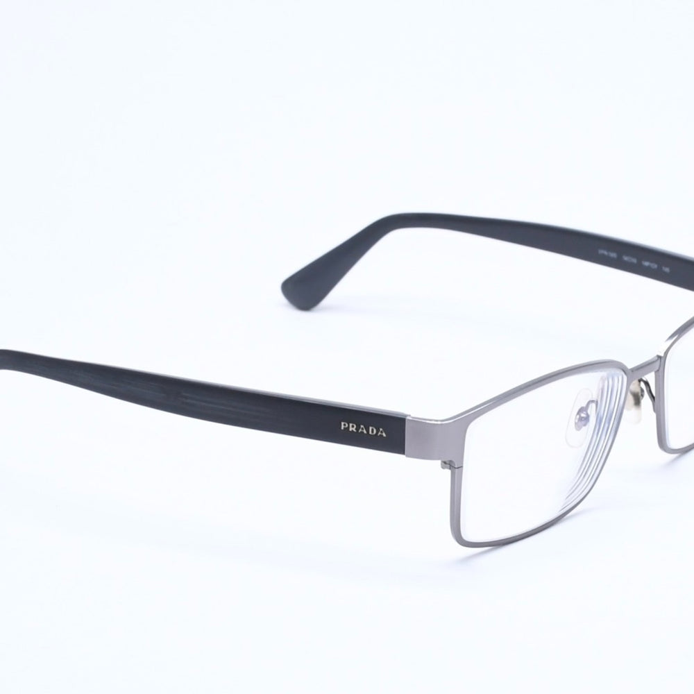 PRADA プラダ 眼鏡 メガネ アイウェア ブラックテンプル クリアレンズ サイドロゴ VPR 50S 56◻︎16 美品 中古 4a004923