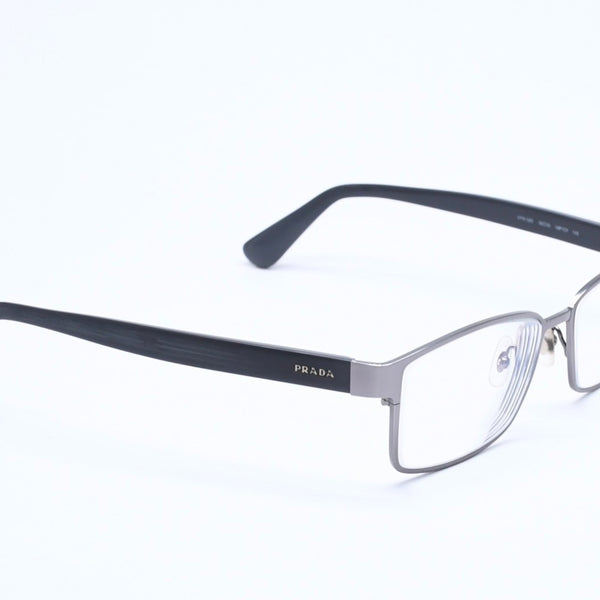 PRADA プラダ 眼鏡 メガネ アイウェア ブラックテンプル クリアレンズ サイドロゴ VPR 50S 56◻︎16 美品 中古 4a004923