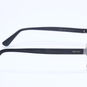PRADA プラダ 眼鏡 メガネ アイウェア ブラックテンプル クリアレンズ サイドロゴ VPR 50S 56◻︎16 美品 中古 4a004923