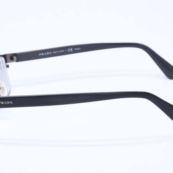 PRADA プラダ 眼鏡 メガネ アイウェア ブラックテンプル クリアレンズ サイドロゴ VPR 50S 56◻︎16 美品 中古 4a004923