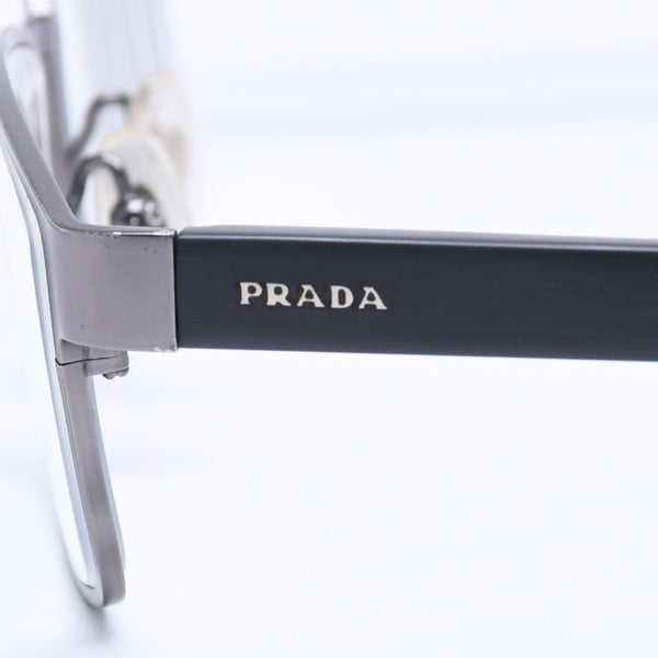 PRADA プラダ 眼鏡 メガネ アイウェア ブラックテンプル クリアレンズ サイドロゴ VPR 50S 56◻︎16 美品 中古 4a004923