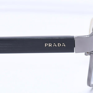 PRADA プラダ 眼鏡 メガネ アイウェア ブラックテンプル クリアレンズ サイドロゴ VPR 50S 56◻︎16 美品 中古 4a004923