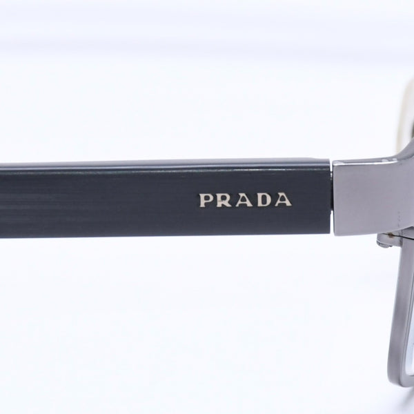 PRADA プラダ 眼鏡 メガネ アイウェア ブラックテンプル クリアレンズ サイドロゴ VPR 50S 56◻︎16 美品 中古 4a004923