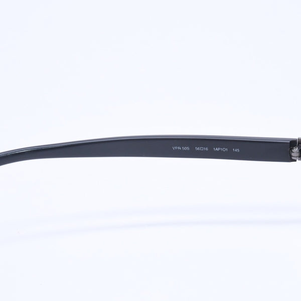 PRADA プラダ 眼鏡 メガネ アイウェア ブラックテンプル クリアレンズ サイドロゴ VPR 50S 56◻︎16 美品 中古 4a004923