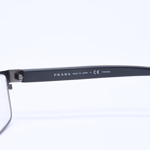 PRADA プラダ 眼鏡 メガネ アイウェア ブラックテンプル クリアレンズ サイドロゴ VPR 50S 56◻︎16 美品 中古 4a004923