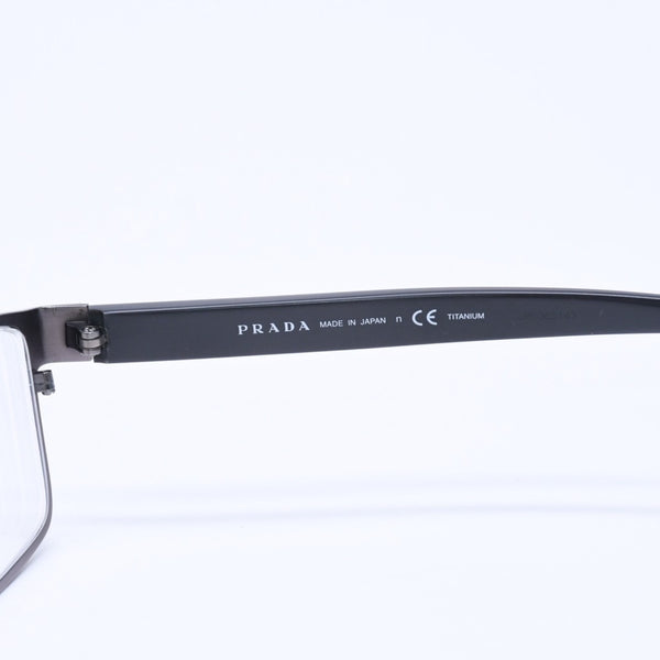 PRADA プラダ 眼鏡 メガネ アイウェア ブラックテンプル クリアレンズ サイドロゴ VPR 50S 56◻︎16 美品 中古 4a004923