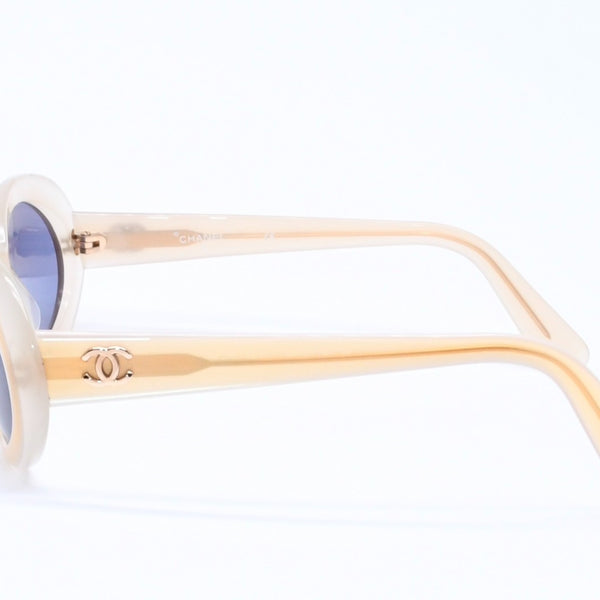 CHANEL Sunglasses Eyewear Coco Mark Beige Gold Hardware Acetate 07801 Good Condition Used 4a004921