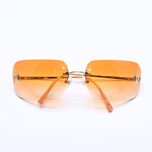 Mint condition CHANEL sunglasses, eyewear, rhinestone, Coco Mark, gold hardware, 4017-D 62◻17 120 Used 4a004919