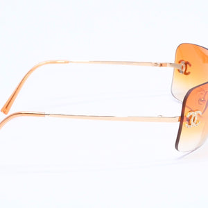Mint condition CHANEL sunglasses, eyewear, rhinestone, Coco Mark, gold hardware, 4017-D 62◻17 120 Used 4a004919