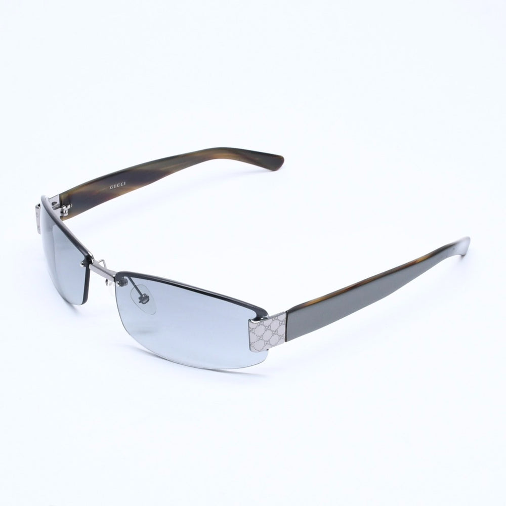 GUCCI グッチ サングラス アイウェア カーキレンズ カーキテンプル シルバー金具 GG1799/S 60◻︎15 125 美品 中古 4a004926