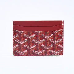 Unused GOYARD Saint Sulpice Card Case Red STSULPPMLTY02CL02X Leather PVC Used 4a005110