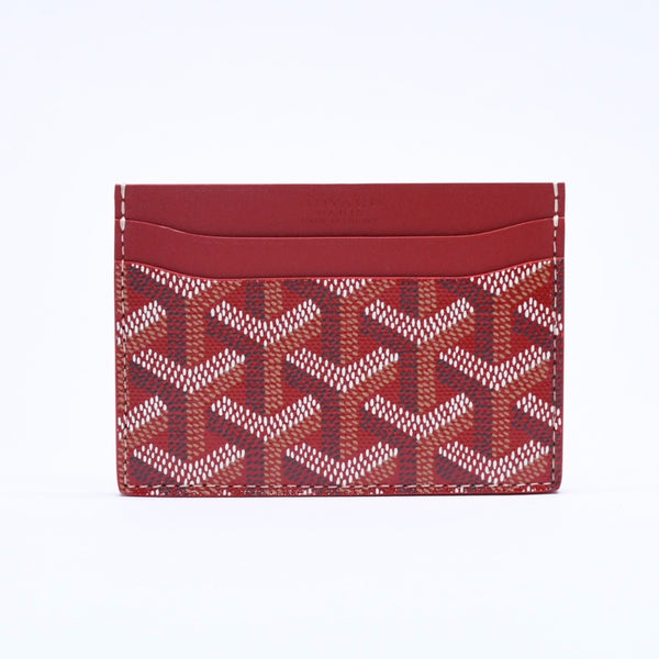 Unused GOYARD Saint Sulpice Card Case Red STSULPPMLTY02CL02X Leather PVC Used 4a005110