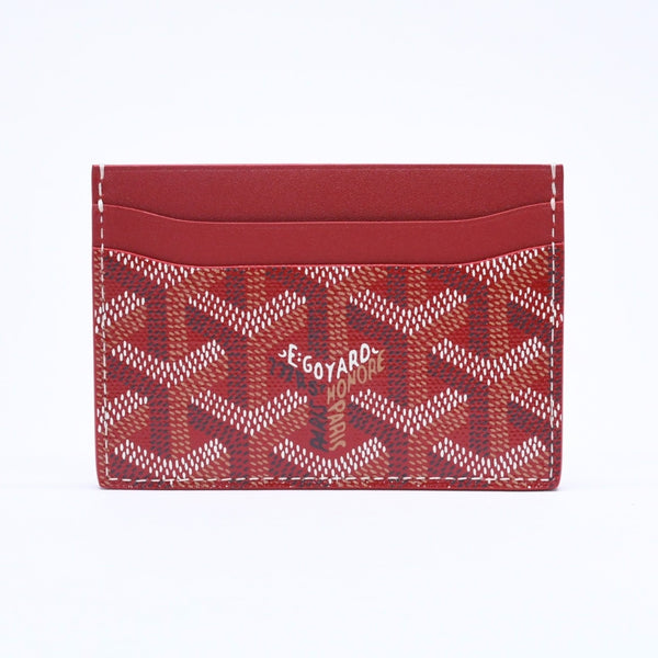 Unused GOYARD Saint Sulpice Card Case Red STSULPPMLTY02CL02X Leather PVC Used 4a005110