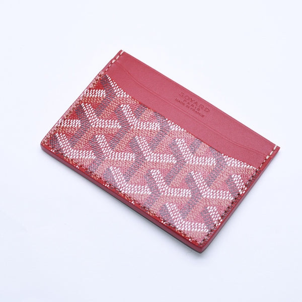 Unused GOYARD Saint Sulpice Card Case Red STSULPPMLTY02CL02X Leather PVC Used 4a005110