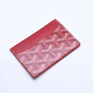 Unused GOYARD Saint Sulpice Card Case Red STSULPPMLTY02CL02X Leather PVC Used 4a005110