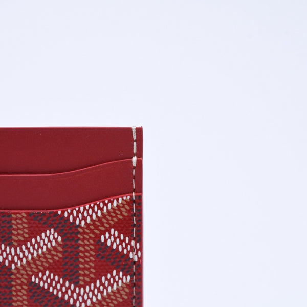 Unused GOYARD Saint Sulpice Card Case Red STSULPPMLTY02CL02X Leather PVC Used 4a005110