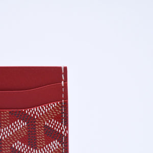 Unused GOYARD Saint Sulpice Card Case Red STSULPPMLTY02CL02X Leather PVC Used 4a005110