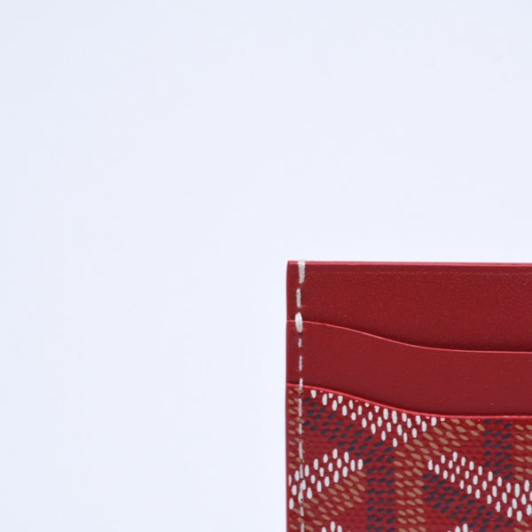Unused GOYARD Saint Sulpice Card Case Red STSULPPMLTY02CL02X Leather PVC Used 4a005110