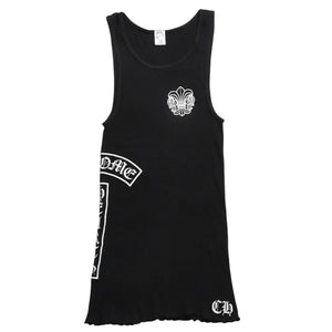 CHROME HEARTS クロムハーツ タンクトップ サイズL BSフレア オールドイングリッシュロゴ CHロゴ ブラック 美品 中古 4a005030