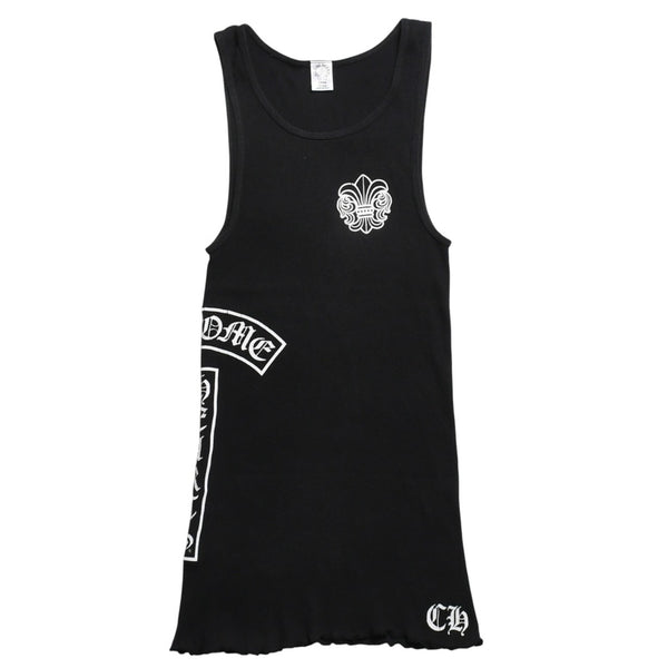 CHROME HEARTS クロムハーツ タンクトップ サイズL BSフレア オールドイングリッシュロゴ CHロゴ ブラック 美品 中古 4a005030