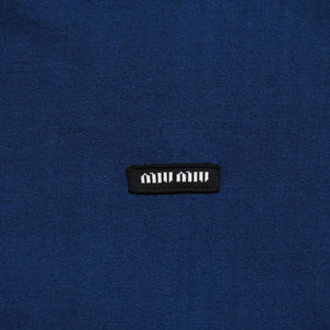 MIU MIU Cotton Jersey T-shirt MJE15 Patch Logo Cut and Sewn Short Sleeve T-shirt Indigo Blue Navy Size M Good Condition Used 4a004938