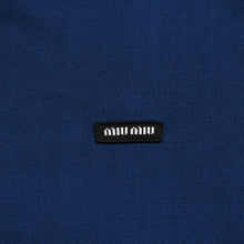 画像をギャラリービューアに読み込む, MIU MIU ミュウミュウ コットン ジャージーTシャツ MJE15 ワッペンロゴ カットソー 半袖Tシャツ インディゴブルー ネイビー Mサイズ 美品 中古 4a004938