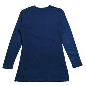 MIU MIU Cotton Jersey Long Sleeve T-Shirt MJE15 Long T-Shirt Long Sleeve T-Shirt Indigo Blue Navy Size M Good Condition Used 4a004939