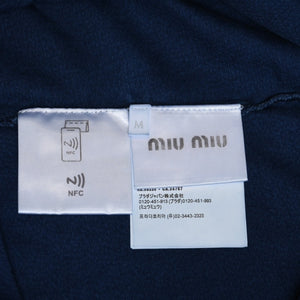 MIU MIU Cotton Jersey Long Sleeve T-Shirt MJE15 Long T-Shirt Long Sleeve T-Shirt Indigo Blue Navy Size M Good Condition Used 4a004939