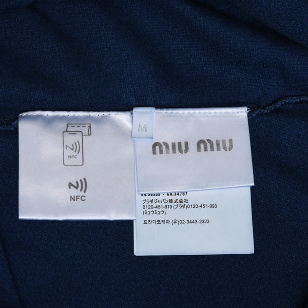 MIU MIU Cotton Jersey Long Sleeve T-Shirt MJE15 Long T-Shirt Long Sleeve T-Shirt Indigo Blue Navy Size M Good Condition Used 4a004939