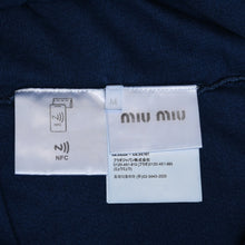 画像をギャラリービューアに読み込む, MIU MIU ミュウミュウ コットン ジャージーロングスリーブ Tシャツ MJE15 ロンT 長袖Tシャツ インディゴブルー ネイビー Mサイズ 美品 中古 4a004939