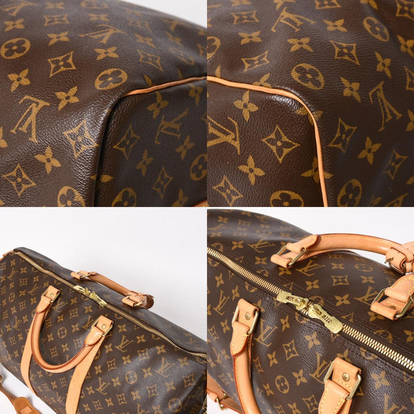 LOUIS VUITTON Keepall 50 Bandouliere Boston Bag M41426 PVC Leather Monogram MB3047 Gold Hardware Good Condition Used 4a004901