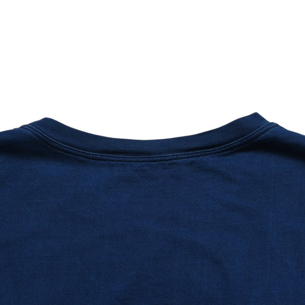 極美品 MIU MIU ミュウミュウ ノースリーブ ジャージ Tシャツ MJE15 ワッペンロゴ カットソー フレンチスリーブ インディゴブルー ネイビー レディース Mサイズ 中古 4a004940