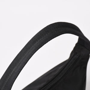 PRADA プラダ ポーチ ハンドバッグ MV515 ホーボー ミニバッグ 三角ロゴ ブラック シルバー金具 美品 中古 4a004675