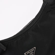 Load image into Gallery viewer, PRADA プラダ ポーチ ハンドバッグ MV515 ホーボー ミニバッグ 三角ロゴ ブラック シルバー金具 美品 中古 4a004675